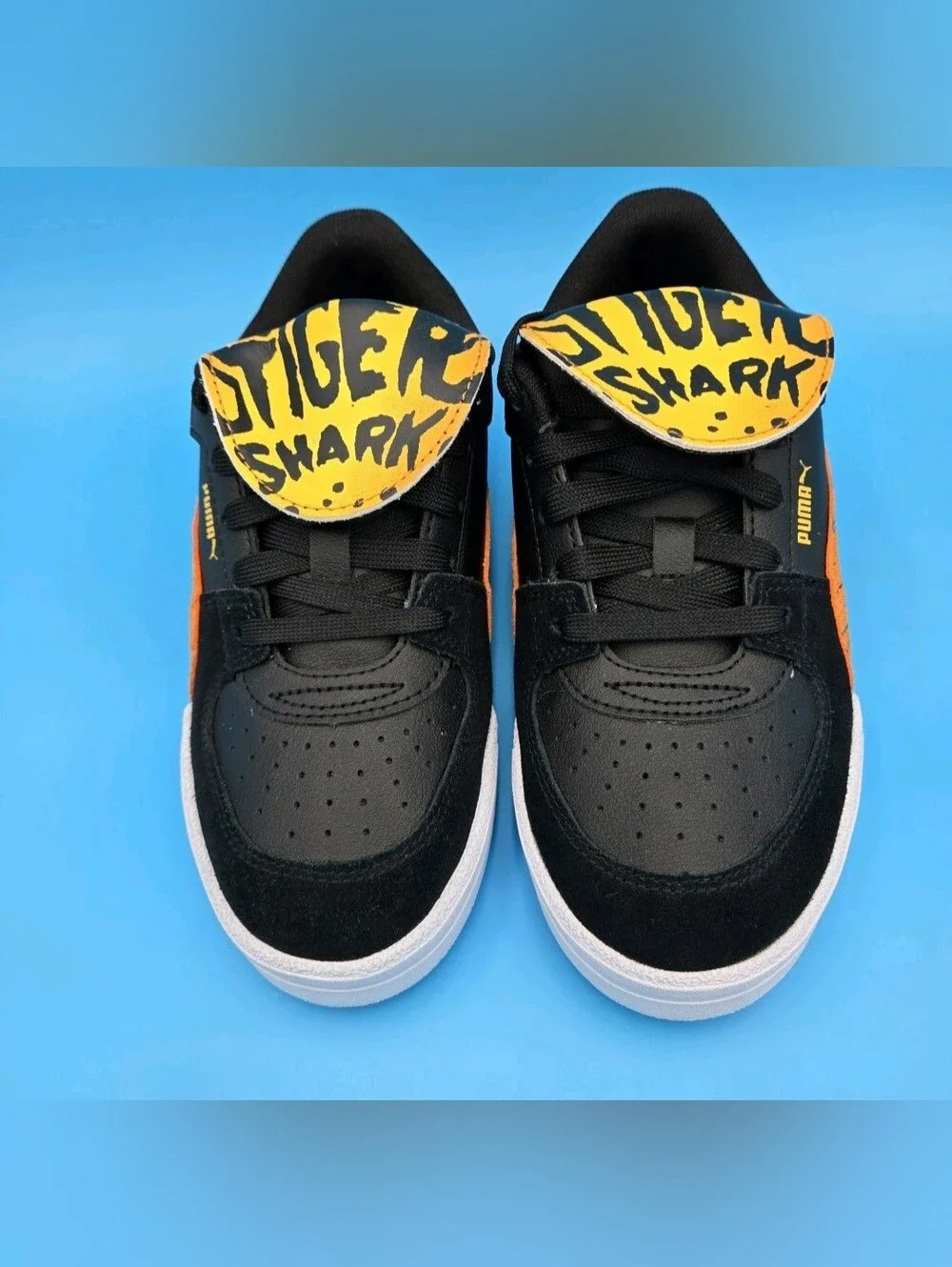 Puma CAR PRO HOT WHEELS Black Sneakers with Orange Stripe 403431 01 Kids 3.5 US